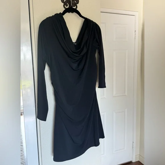 Abercrombie & Fitch Black Draped Off Shoulder Long Sleeve Dress - Picture 3 of 3